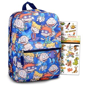 nickelodeon rugrats school backpack for kids – 2 pc bundle with rugrats school bag and retro nick shop stickers for boys and girls | rugrats school supplies set, 16 inch