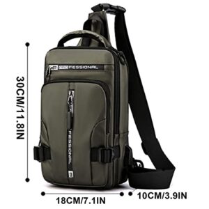 Goderat Multi-functional Mens Crossbody Bag,USB Charging Sport Sling Shoulder Bag, Fashion Waterproof Sport Crossbody Bags (Black)