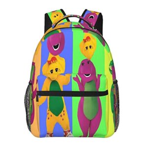 orpjxio backpack barney show and friends double shoulder bag for unisex laptop bagpack large capacity travel backpack for hiking work camping
