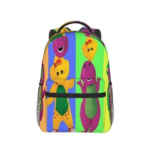 ORPJXIO Backpack Barney Show and Friends Double Shoulder Bag for Unisex Laptop Bagpack Large Capacity Travel Backpack for Hiking Work Camping