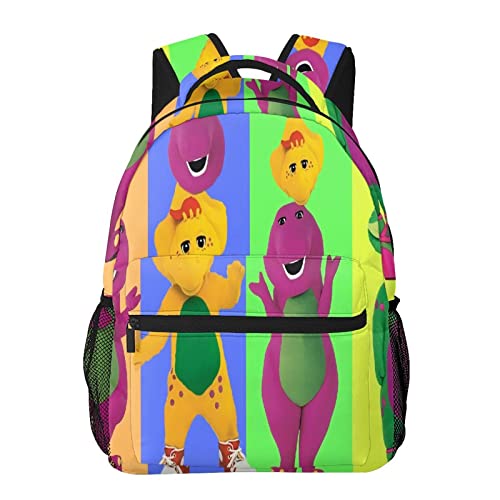 ORPJXIO Backpack Barney Show and Friends Double Shoulder Bag for Unisex Laptop Bagpack Large Capacity Travel Backpack for Hiking Work Camping