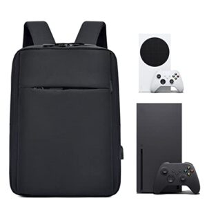 protective travel backpack carrying bag storage backpack for x-box series s/x console (black)