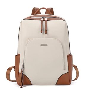 cluci womens laptop backpack leather 15.7 inch computer backpack college travel vintage daypack