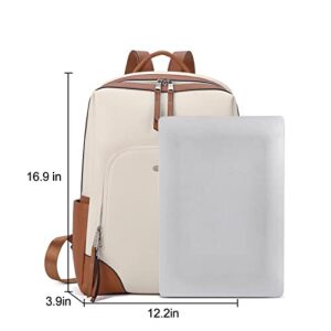 CLUCI Womens Laptop Backpack Leather 15.7 Inch Computer Backpack College Travel Vintage Daypack
