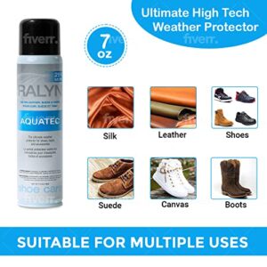 Ralyn Aquatec Shoe Protector Spray | Sneaker Protector Spray Waterproof & Stain Protector for Shoes, Leather, Oiled Leather, Suede, Nubuck, Fabric & Microfibers Shoes - 7oz