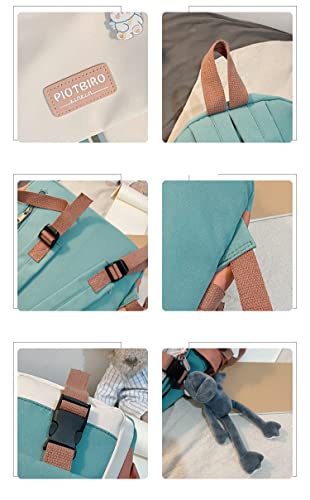 Kawaii Backpack with Pendant Cute Aesthetic Japanese School Bags for Girls Kawaii School Supplies Korean Stationary (Black, One Size)