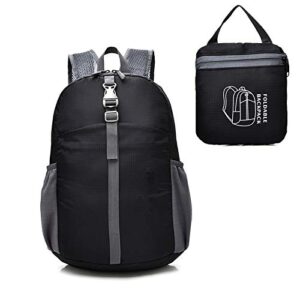 epicgadget lightweight water resistant travel daypack hiking camping outdoor foldable backpack (black)