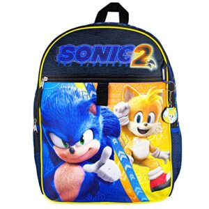 Sonic the Hedgehog 2 Movie Sonic Tails 16" Backpack w/Lunch Tote 5 Piece Set