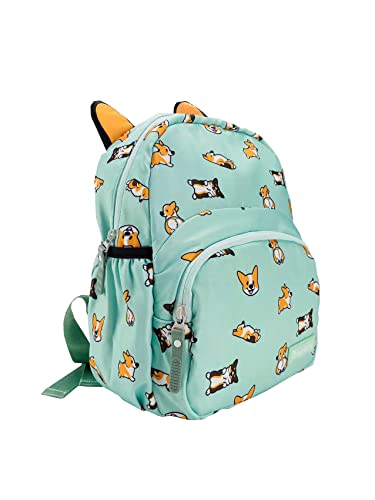 Baystory 12 Inch Corgi Kids School Cute Mini Backpack Durable Waterproof Multipurpose Backpack Ergonomic And Comfort for Kids (green)