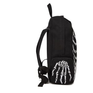 Funny Skull Backpack Laptop Travel Daypack, Skeleton Black School Backpack fpr Teen Girls Boys