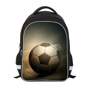 p elegant protection soccer print luminous laptop backpack, large capacity lightweight football bookbag for boys girls