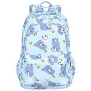 gophralove school backpack for girls lightweight backpack for middle school girls with large space (blue)