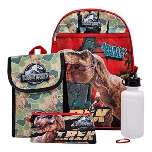 jurassic world boys 5 piece backpack and snack bag set