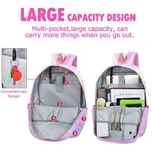 Xinveen Rainbow Laptop Backpack Kids School Bag Gift for Teen Girls Womens
