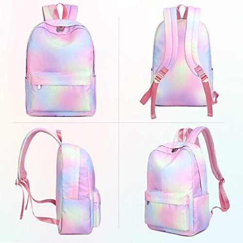 Xinveen Rainbow Laptop Backpack Kids School Bag Gift for Teen Girls Womens