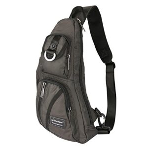 vanlison sling bag, chest bag, sling backpack shoulder bag for men women black