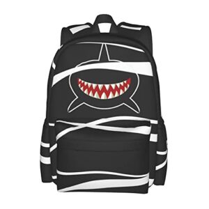 shark mouth teeth backpack for laptop 15.6 inch funny shark face bookbag school bag for teens boys girls dayback for adult black