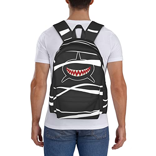 Shark Mouth teeth Backpack for laptop 15.6 inch funny Shark face Bookbag school bag for teens boys girls dayback for adult black