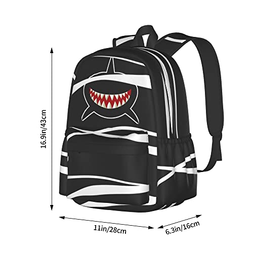 Shark Mouth teeth Backpack for laptop 15.6 inch funny Shark face Bookbag school bag for teens boys girls dayback for adult black