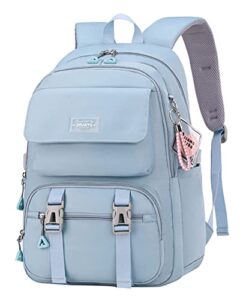 jiayou teen girls casual backpack high middle school daypack women daily travel laptop bag(2# blue,35 liters)