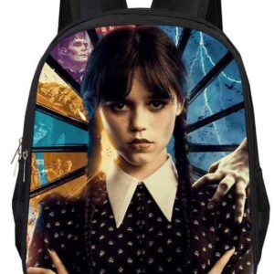 Iuene Teenage Primary School Student Wednesday Addams Shoulder Bag High-Capacity School Backpack Bag Bookbag Sports Bag (Color-10, One Size)