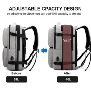 Extra Large Laptop Backpack, 40L Carry on Backpack Airline Approved Travel Backpacks Daypack Business College School Laptop Backpack with 6 Packing Cubes