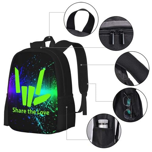 Fashion Share Love Backpack Water Resistant Rucksack Daypacks Schoolbag Lightweight Backpacks Large Capacity