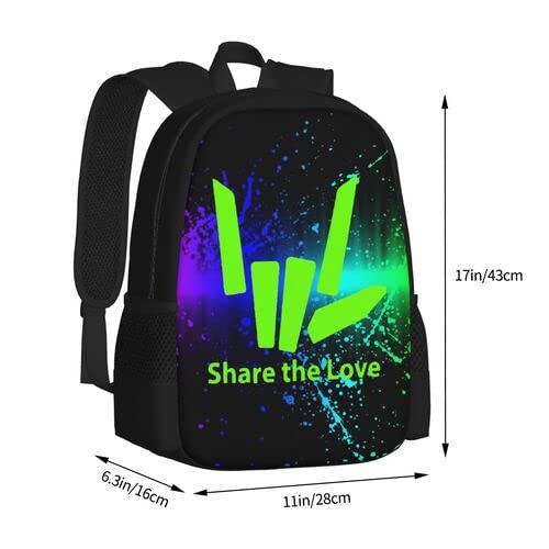 Fashion Share Love Backpack Water Resistant Rucksack Daypacks Schoolbag Lightweight Backpacks Large Capacity