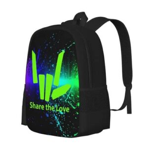 Fashion Share Love Backpack Water Resistant Rucksack Daypacks Schoolbag Lightweight Backpacks Large Capacity