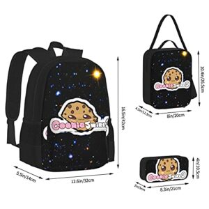 Cookie Swirl C Backpack Teen Boys Girl School Book Bag With Lunch Box Pen Case 3 In 1