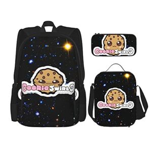 Cookie Swirl C Backpack Teen Boys Girl School Book Bag With Lunch Box Pen Case 3 In 1