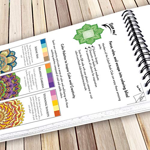 ColorIt Mandalas to Color Volume IV Coloring Book for Adults Relaxation, 50 Single-Sided Designs, Thick Smooth Paper, Spiral Binding, USA Printed, Lay Flat Hardback Book Covers, Ink Blotter Paper