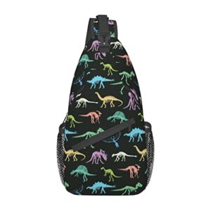 fbcal cute dinosaurs sling bag crossbody backpack, multipurpose dino sling backpack hiking daypack chest bag