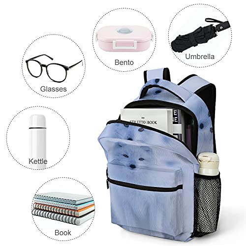 FunnyStar Arctic Fox Travel Backpack Casual Sports Bag Oxford cloth suitable For Study Shopping traveling camping, White-style1, One Size, (FunnyStar)