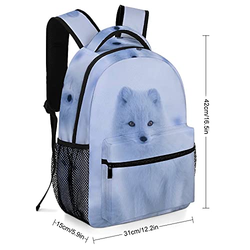 FunnyStar Arctic Fox Travel Backpack Casual Sports Bag Oxford cloth suitable For Study Shopping traveling camping, White-style1, One Size, (FunnyStar)