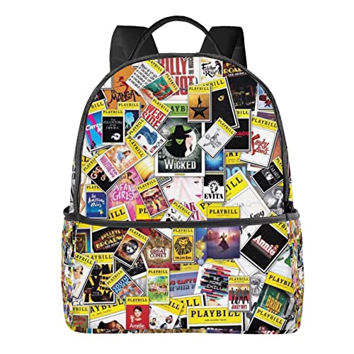 Large Capacity School Bags Broadway Musicals Collage Backpack College Computer Bag Daypacks