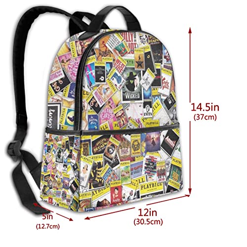 Large Capacity School Bags Broadway Musicals Collage Backpack College Computer Bag Daypacks