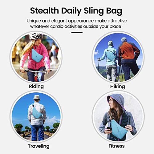 ZOMAKE Sling Bag for Women Men:Small Crossbody Sling Backpack - Mini Water Resistant Shoulder Bag Anti Thief Chest Bag Daypack for Travel Hiking Outdoor Sports (Aqua Blue/Type II)