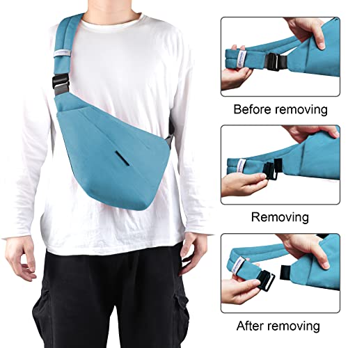ZOMAKE Sling Bag for Women Men:Small Crossbody Sling Backpack - Mini Water Resistant Shoulder Bag Anti Thief Chest Bag Daypack for Travel Hiking Outdoor Sports (Aqua Blue/Type II)