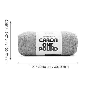 Caron One Pound White Yarn - 2 Pack of 454g/16oz - Acrylic - 4 Medium (Worsted) - 812 Yards - Knitting/Crochet