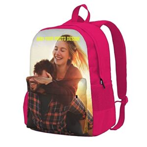 custom personalized text picture backpack, customize travel backpack for men women, custom learning schoolbag for boy gir