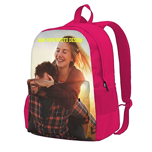 Custom Personalized Text Picture Backpack, Customize Travel Backpack for Men Women, Custom Learning Schoolbag for Boy Gir