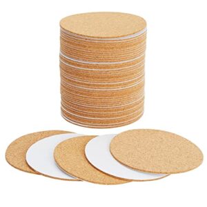 50 sheets self-adhesive cork coaster backing, round 3.5 inch circles for diy crafts