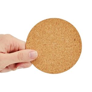 50 Sheets Self-Adhesive Cork Coaster Backing, Round 3.5 Inch Circles for DIY Crafts