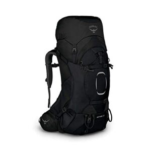 osprey aether 55 men’s backpacking backpack , black, small/medium