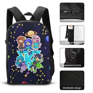 Ogvxcja Anime Cartoon Game Laptop Backpack 17 Inch Bag Waterproof 3D Printed Kawaii Casual Bags Work Bag Travel Backpacks for Men Women (A1)