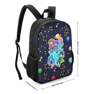 Ogvxcja Anime Cartoon Game Laptop Backpack 17 Inch Bag Waterproof 3D Printed Kawaii Casual Bags Work Bag Travel Backpacks for Men Women (A1)