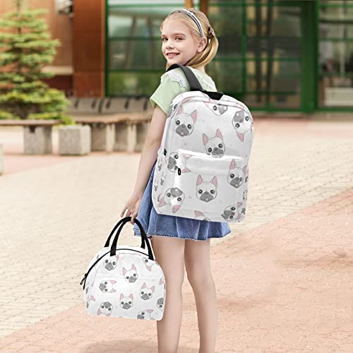 Kigai Dog Backpack for Boys Girls School Travel Back Pack Lightweight Durable Bookbag with Lunch Bag