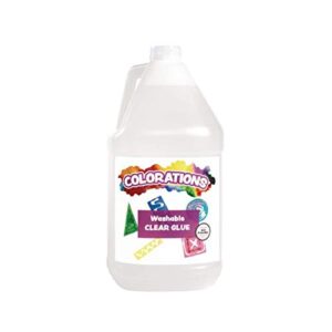 colorations washable clear glue, 1 gallon, dries clear, gluing, crafts, school glue, home glue, office glue, craft projects, washable glue, non toxic glue, homeschool, home school use