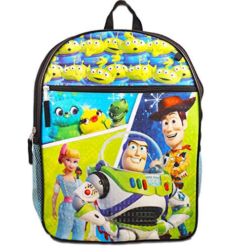 Toy Story Backpack with Lunch Box Set - Buzz Lightyear Backpack for Boys, Toy Story Lunch Box, Water Bottle, Stickers, Rex-Man Door Hanger | Buzz Lightyear Backpack for Kids